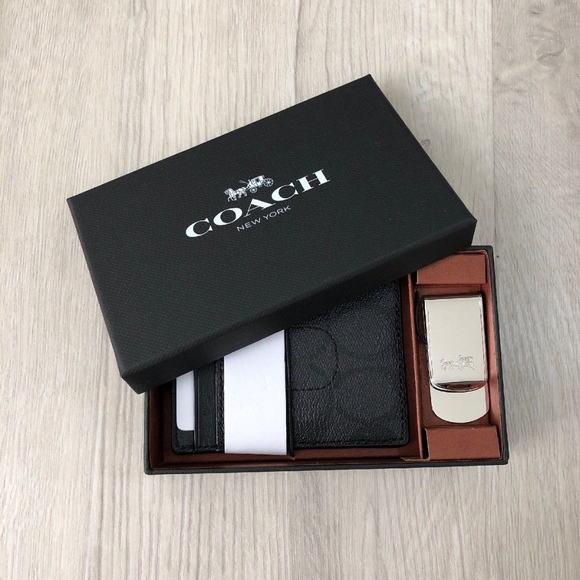 Coach 3 in 1 Signature C Money Clip Card Case Gift - Picture 1 of 6